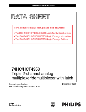 74HCT4353N Datasheet PDF Philips Electronics