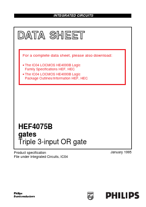 HEF4075BT Datasheet PDF Philips Electronics