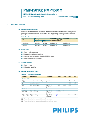 PMP4501G,115 Datasheet PDF Philips Electronics