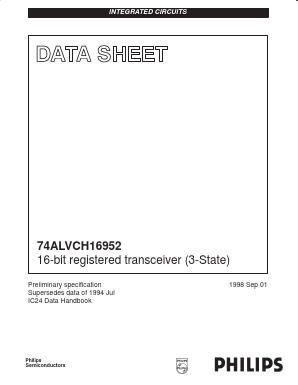 74ALVCH16952DGG Datasheet PDF Philips Electronics