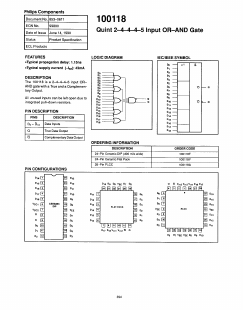 100118A Datasheet PDF Philips Electronics