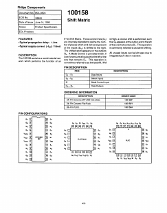 100158F Datasheet PDF Philips Electronics