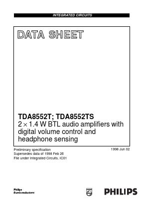 TDA8552T/N1 Datasheet PDF Philips Electronics