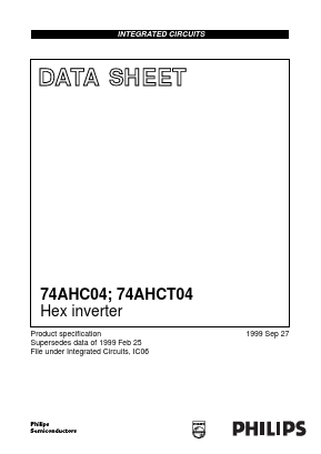 74AHCT04 Datasheet PDF Philips Electronics