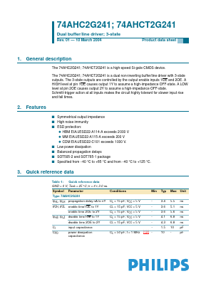 74AHCT2G241 Datasheet PDF Philips Electronics