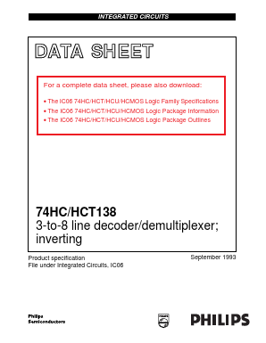 74HCT138D Datasheet PDF Philips Electronics