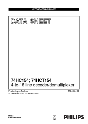 74HC154 Datasheet PDF Philips Electronics