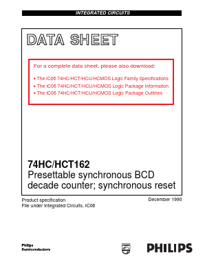 74HC162 Datasheet PDF Philips Electronics