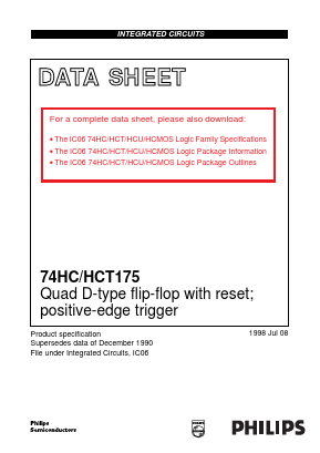 74HCT175N Datasheet PDF Philips Electronics