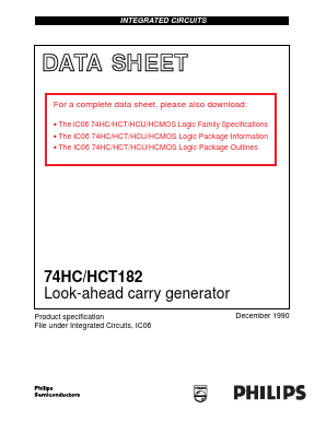 74HCT182 Datasheet PDF Philips Electronics