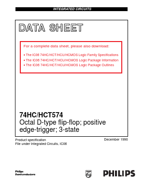 74HC574D Datasheet PDF Philips Electronics