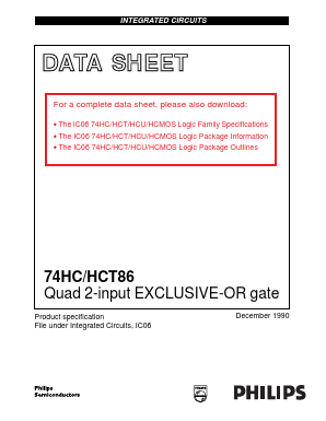 74HCT86D Datasheet PDF Philips Electronics