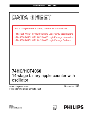 74HC4060 Datasheet PDF Philips Electronics