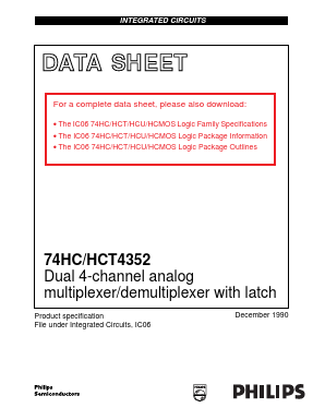 74HCT4352N Datasheet PDF Philips Electronics