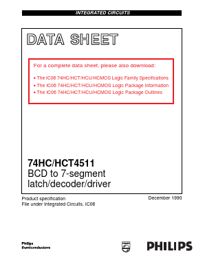 74HC4511U Datasheet PDF Philips Electronics