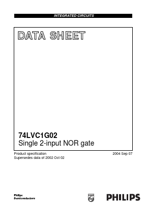 74LVC1G02 Datasheet PDF Philips Electronics