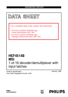 HEF4515BPB Datasheet PDF Philips Electronics