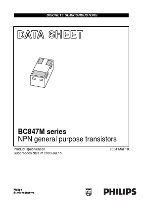 BC847M Datasheet PDF Philips Electronics