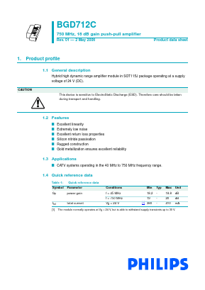 BGD712C Datasheet PDF Philips Electronics