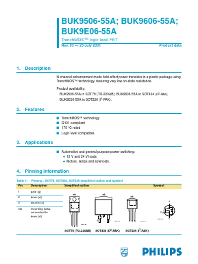 BUK9506-55A Datasheet PDF Philips Electronics