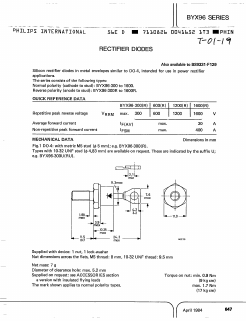 BYX96-1600R Datasheet PDF Philips Electronics