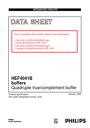 HEF4041 Datasheet PDF Philips Electronics