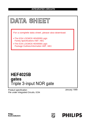 HEC4025BD Datasheet PDF Philips Electronics