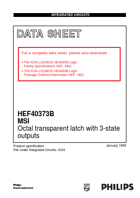HEF40373 Datasheet PDF Philips Electronics