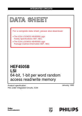 HEF4505BF Datasheet PDF Philips Electronics
