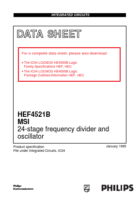 HEF4521BTD Datasheet PDF Philips Electronics