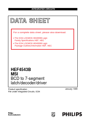 HEF4543BT Datasheet PDF Philips Electronics