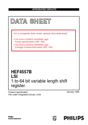 HEF4557B Datasheet PDF Philips Electronics