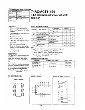74AC11194 Datasheet PDF Philips Electronics