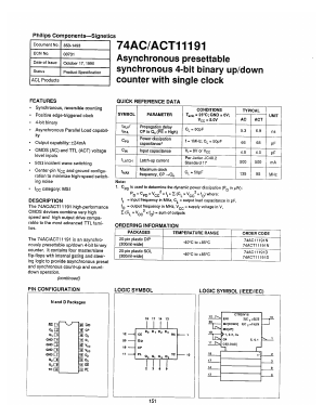 74ACT11191D Datasheet PDF Philips Electronics