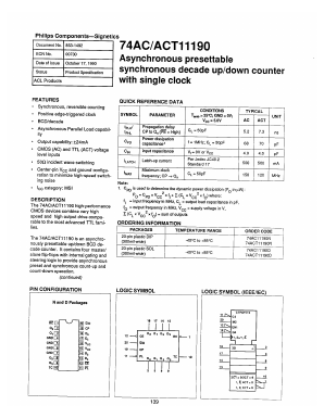 74ACT11190 Datasheet PDF Philips Electronics
