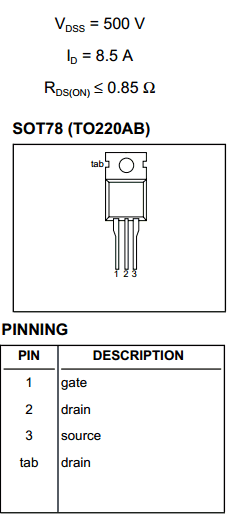 IRF840 Datasheet PDF Philips Electronics