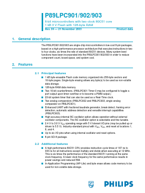 P89LPC902FN Datasheet PDF Philips Electronics
