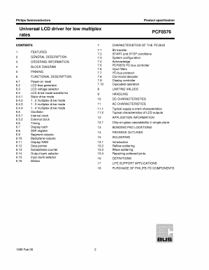 PCF8576U/5 Datasheet PDF Philips Electronics