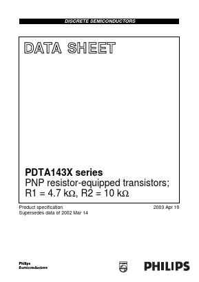 PDTA143XS Datasheet PDF Philips Electronics