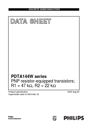 PDTA144W Datasheet PDF Philips Electronics