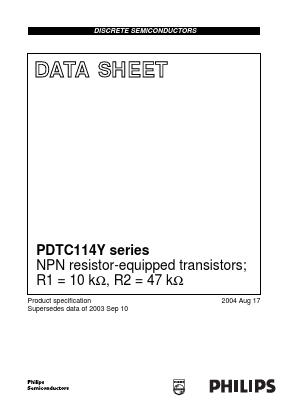 PDTC114YT Datasheet PDF Philips Electronics
