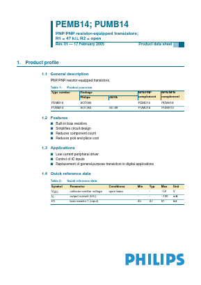 PEMB14 Datasheet PDF Philips Electronics