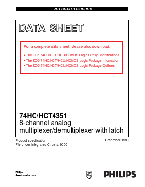 74HCT4351DB Datasheet PDF Philips Electronics