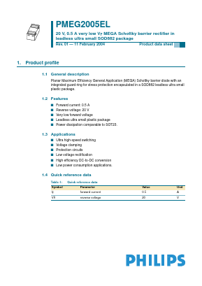 PMEG2005EL Datasheet PDF Philips Electronics