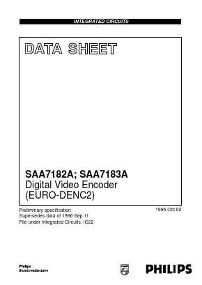 SAA7182AWP Datasheet PDF Philips Electronics