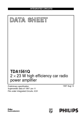 TDA1561Q/N2 Datasheet PDF Philips Electronics