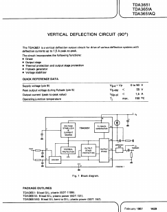 TDA3651A Datasheet PDF Philips Electronics