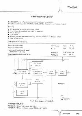 TDA3047T Datasheet PDF Philips Electronics