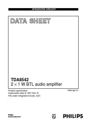 TDA8542 Datasheet PDF Philips Electronics