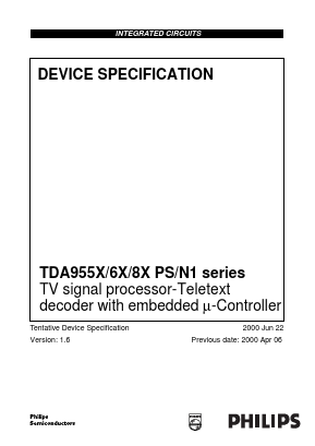 TDA9554 Datasheet PDF Philips Electronics